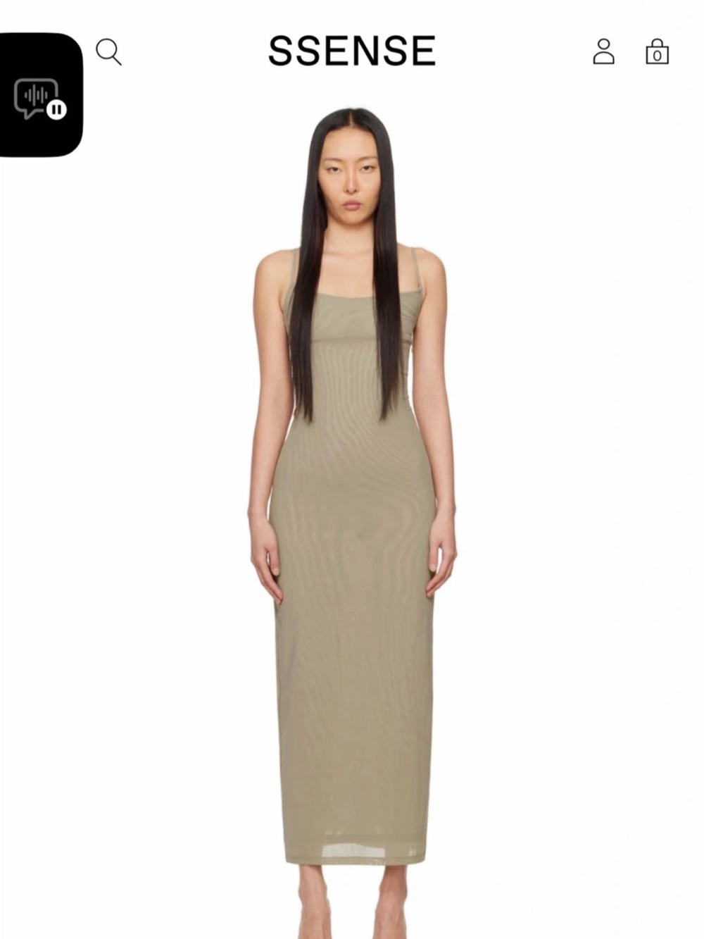 Miaou Khaki Slip Maxi Dress